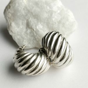 David Yurman sculpted cable sterling silver 14k gold earrings